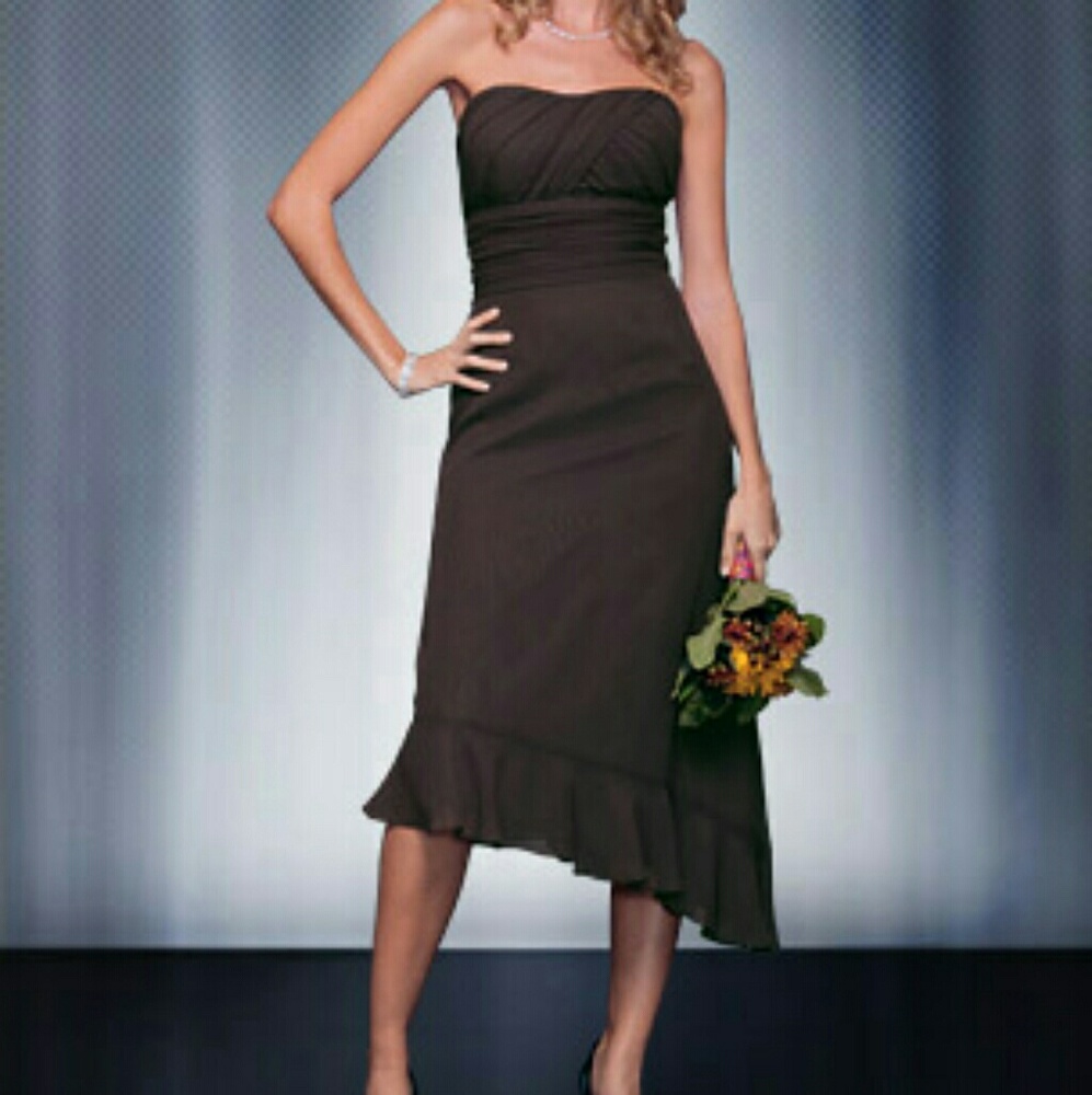 Bill Levkoff asymmetrical bridesmaid dress
